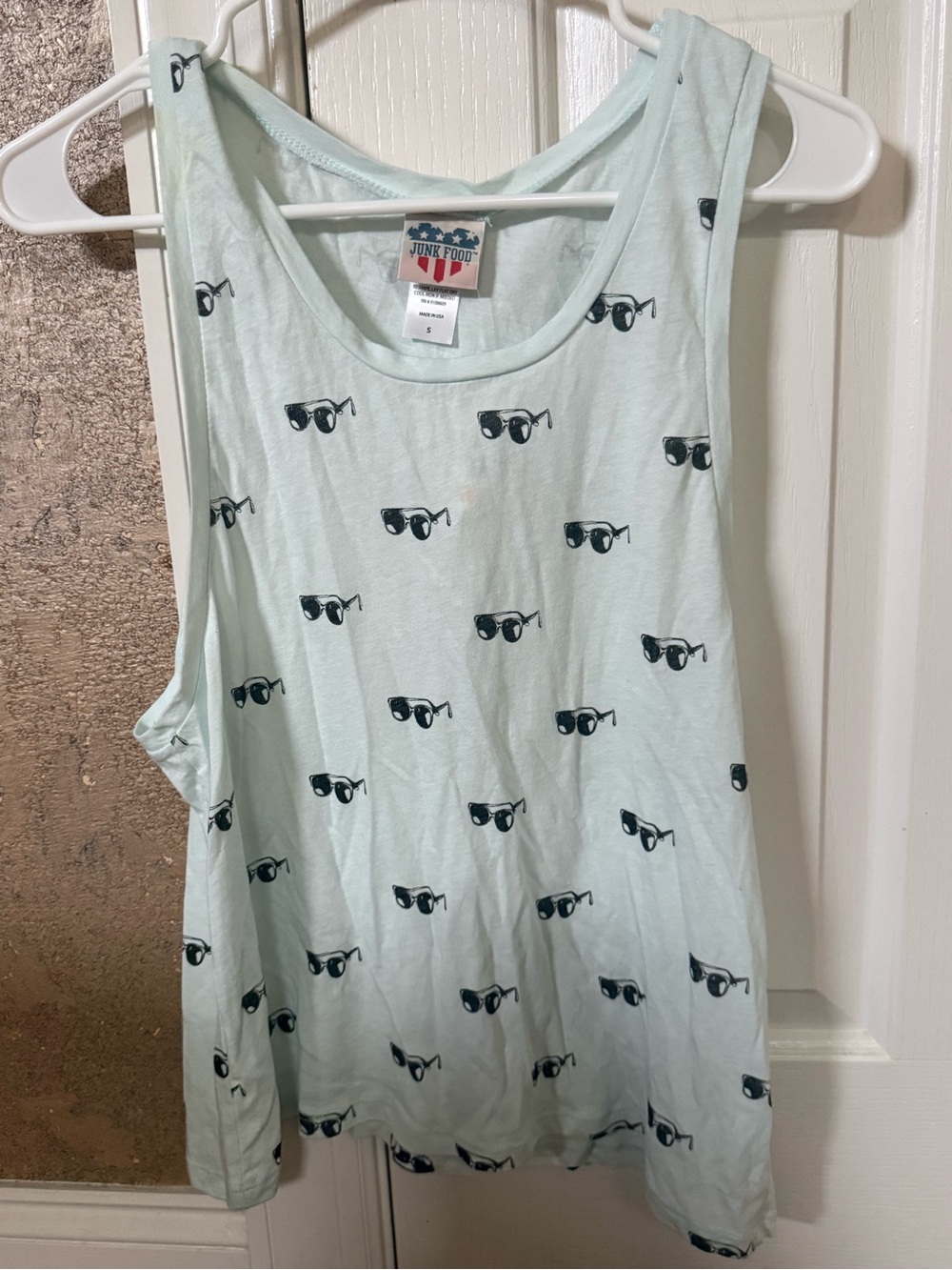 NWT Junk Food Light Mint Sunglasses Print Tank Top